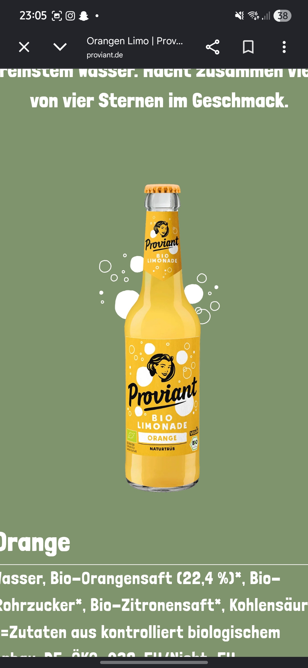 Proviant Bio Limonade Orange